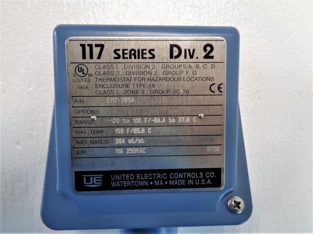 United Electric 117 Series Temperature Switch E117-2BSA